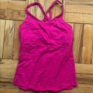 Lululemon fuchsia V-neck racerback activewear tank